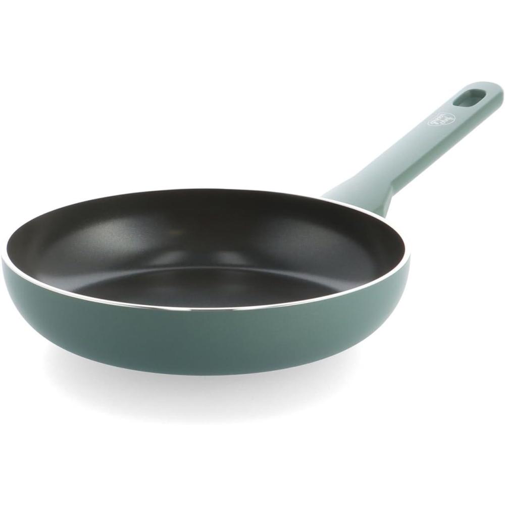 Green Chef Tones Frying Pan, 10.2 inches (26 cm), Black, IH Compatible, Ceramic, Non-Stick, Fluorine Free(blue (sky blue))