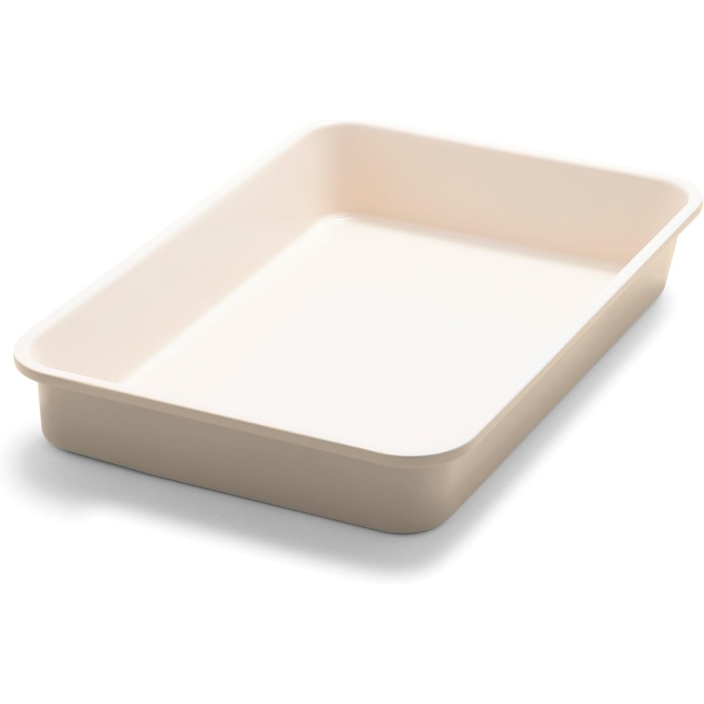 GreenPan Bakeware 13 x 9 Rectangular Cake Pan, Ceramic Nonstick Baking Pan, PFAS Free, Scratch Resistant, Bake & Roast Ovenware, Cream White
