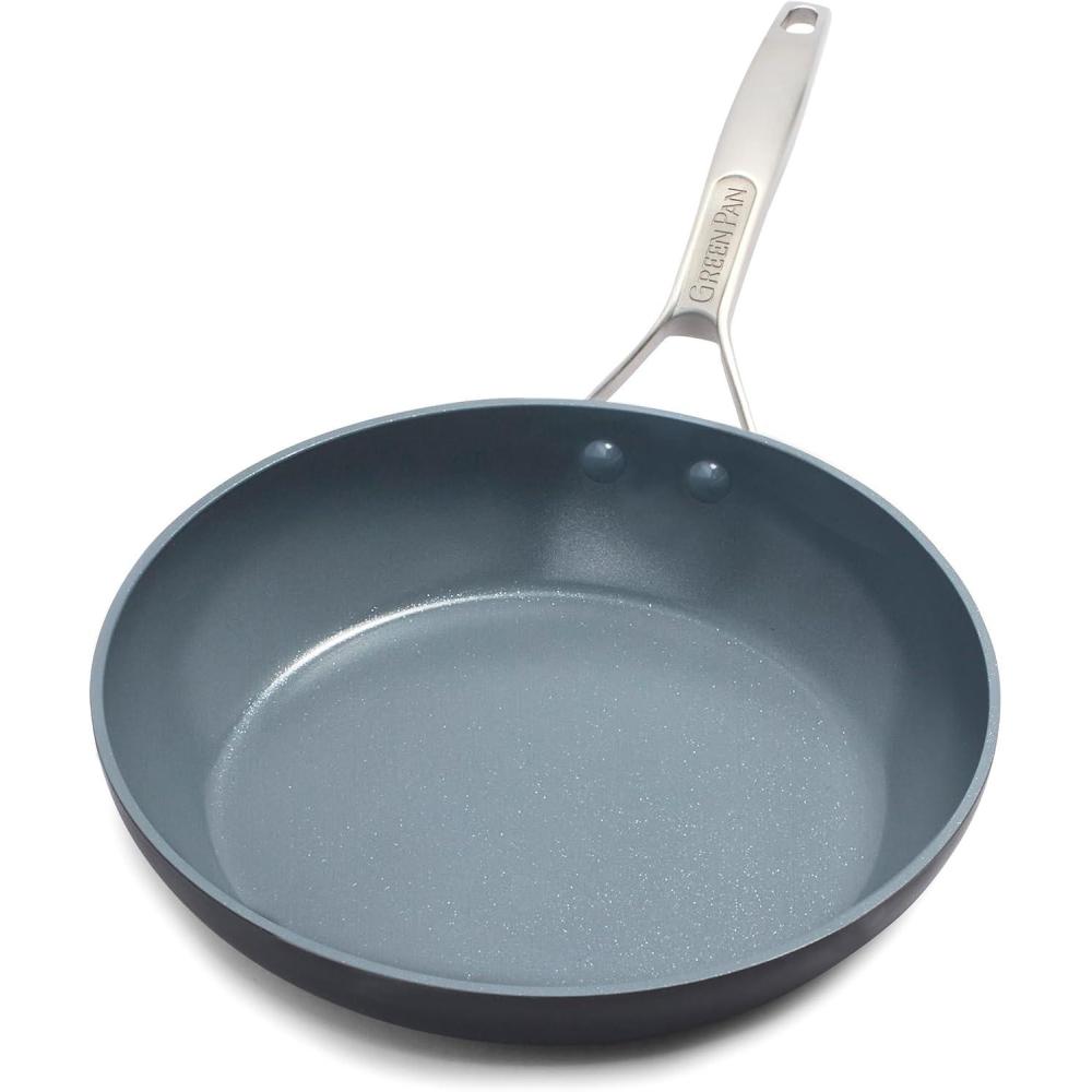 GreenPan Paris Pro Hard Anodized Healthy Ceramic Nonstick, 10″ Frying Pan Skillet, PFAS-Free, Dishwasher Safe, Grey(10″ Frying Pan Skillet)