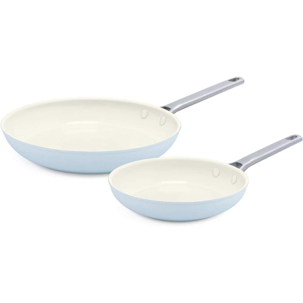 GreenPan Padova Hard Anodized Healthy Ceramic Nonstick 17 Piece Cookware Set, PFAS-Free, Induction, Dishwasher Safe, Oven Safe, Taupe(Light Blue)