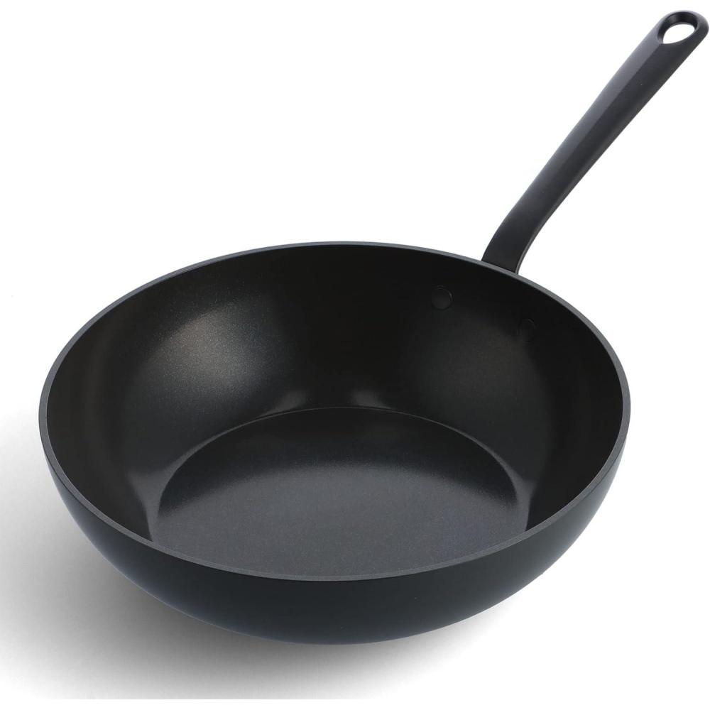 GreenPan Craft Cookware Hard Anodized Healthy Ceramic Nonstick 8″ Frying Pan Skillet, Cast Stainless Steel Handles, Scratch-Resistant, Induction Safe, Dishwasher and Oven Safe, PFAS-Free, Black(11″ Wok Pan)