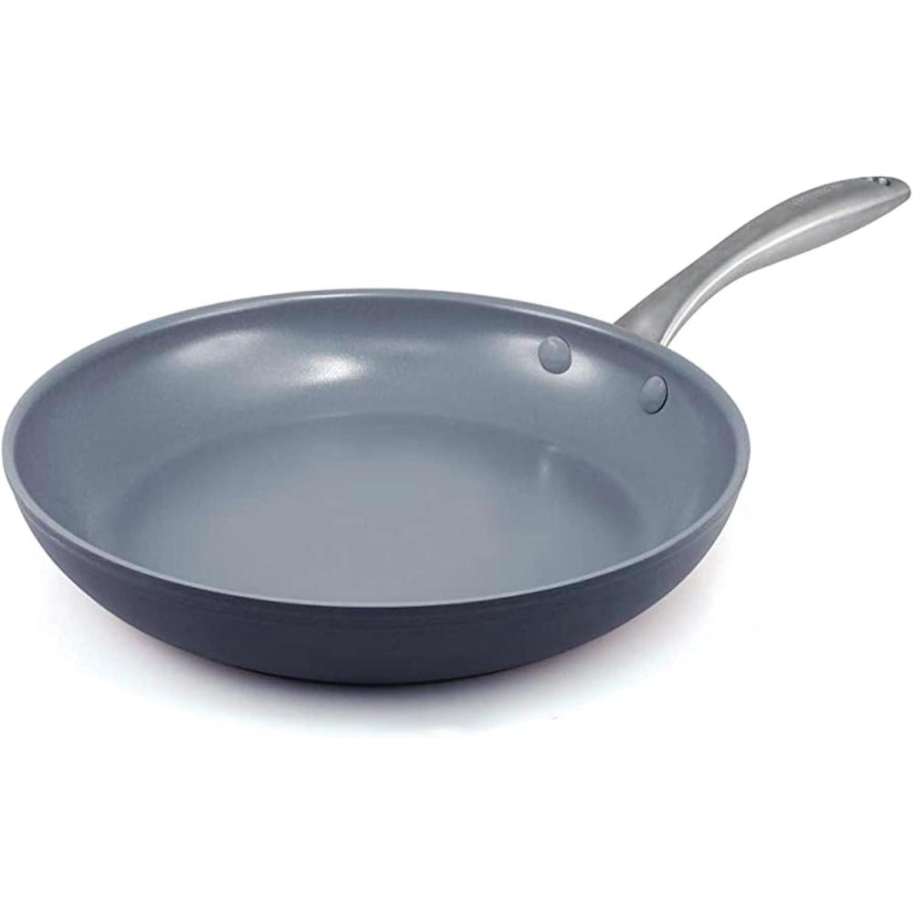 GreenPan Lima Hard Anodized Healthy Ceramic Nonstick 12″ Frying Pan Skillet, PFAS-Free, Oven Safe, Gray