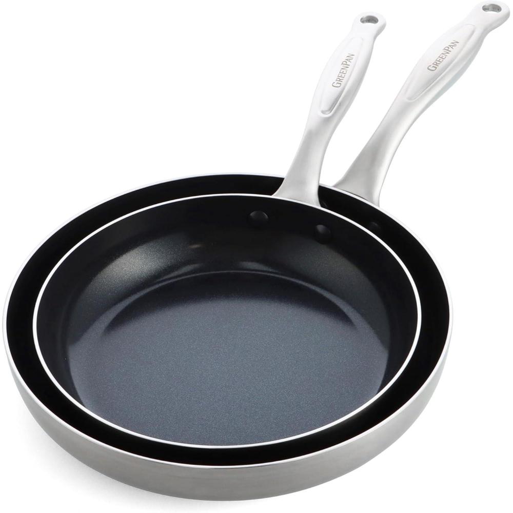 GreenPan TriClad Ceramic Nonstick 9.5″ and 11″ Frypan Set