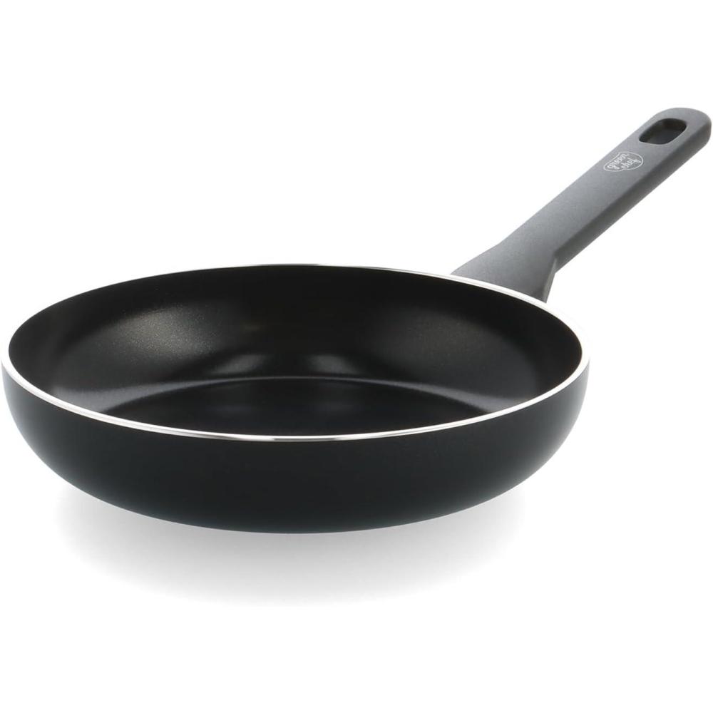 Green Chef Tones Frying Pan, 10.2 inches (26 cm), Black, IH Compatible, Ceramic, Non-Stick, Fluorine Free(Black)