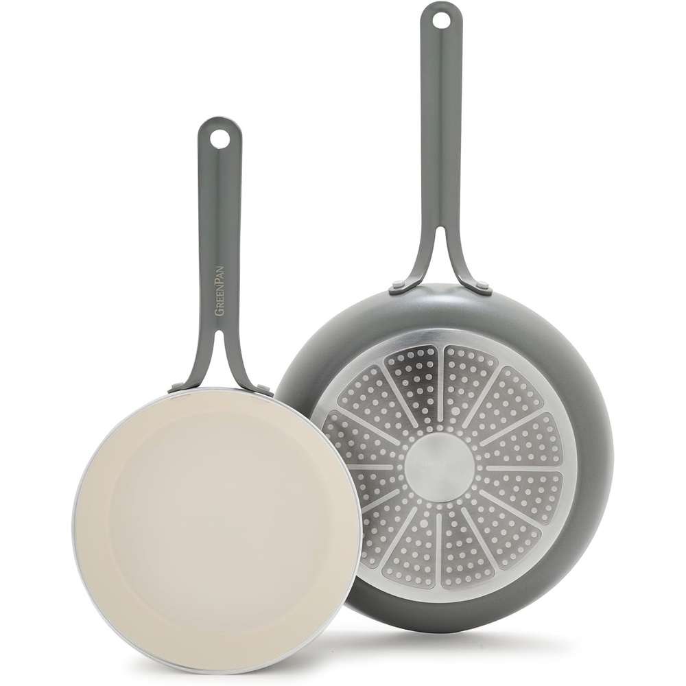 GreenPan Nova 12 Nonstick Frying Pan Skillet, PFAS-Free Ceramic Cookware, Durable Fast Heating, Induction Ready, Omelet & Eggs, Oven Safe to 600F, Dishwasher Safe, Slate Gray(Slate Gray)