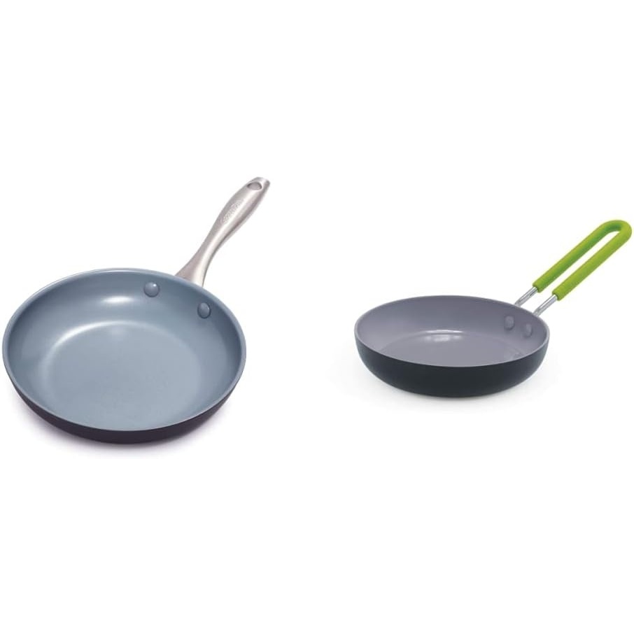GreenPan Lima Hard Anodized Healthy Ceramic Nonstick 8″ Frying Pan Skillet Mini Healthy Ceramic Nonstick, 5″ Square Egg Pan