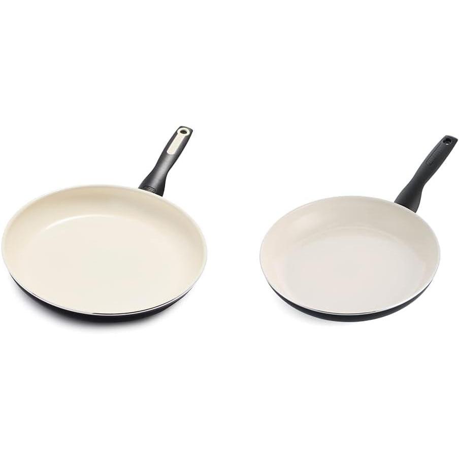 GreenPan Rio 12″ & 10″ Healthy Ceramic Nonstick Frying Pan Skillet Bundle, PFAS-Free