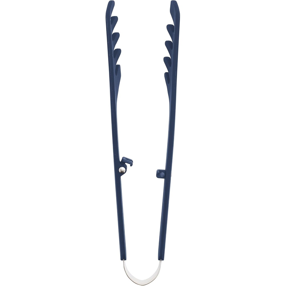 GreenPan Silicone Locking Pasta Tongs, Cooking Grilling Serving, Salad, Kitchen Utensil, Flexible Rubber Nonstick Cookware, Steel Core, Heat-Resistant, Anti-Slip, BPA-Free, Dishwasher Safe, Navy