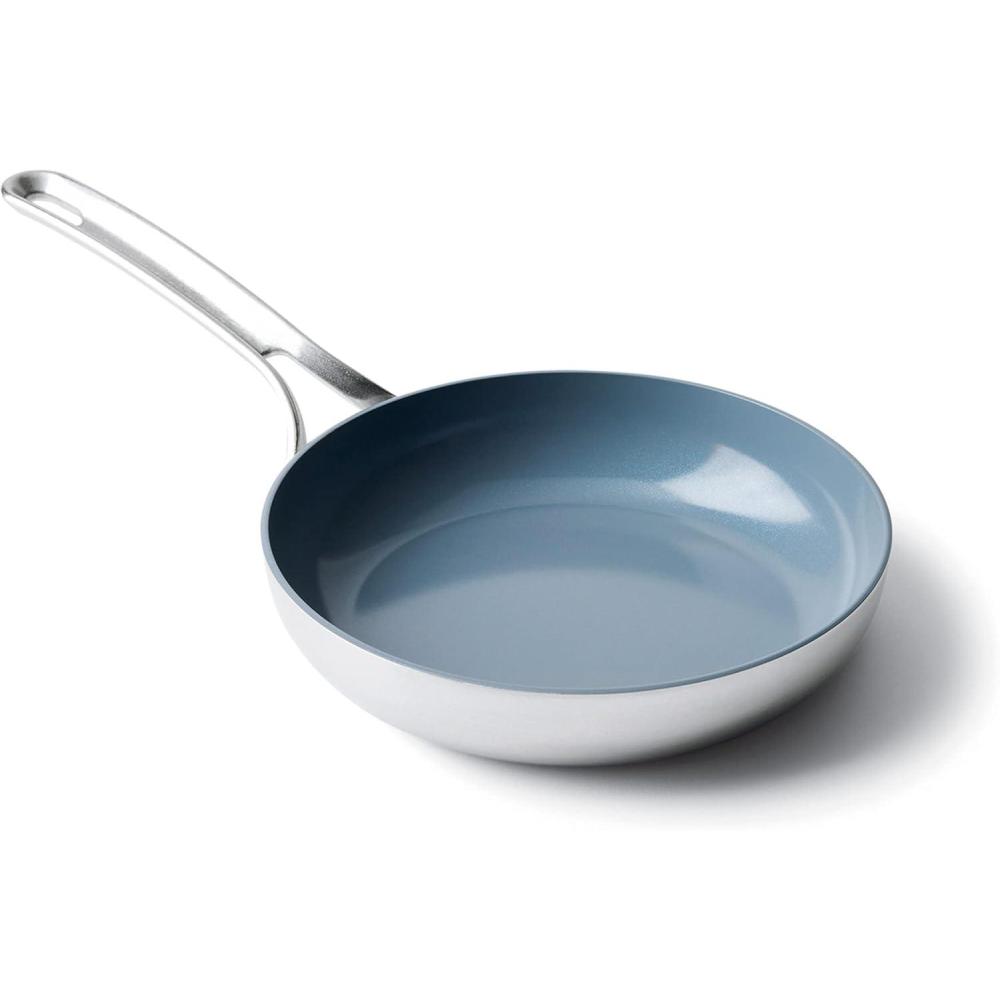 GreenPan x Food 52 Five Two Essentials: Carbon Steel 12″ Wok with Foldable Rack, PFAS-Free, Multi Clad, Induction, Dishwasher Safe, Oven Safe, Black(8″ Frying Pan Skillet)