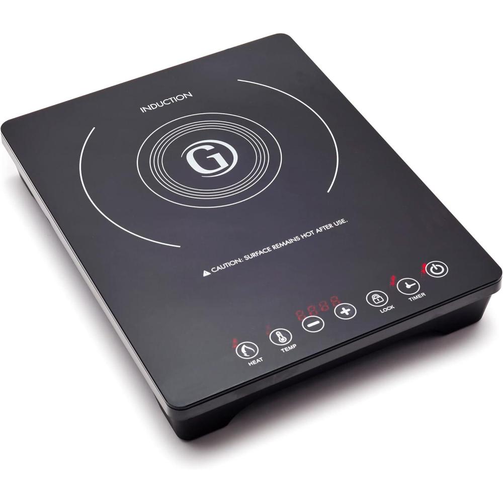GreenPan Portable Induction Cooktop, Countertop Burner with Temperature Controls, Programmable LED Display with Timer, 1800W, Black, Induction Cooker