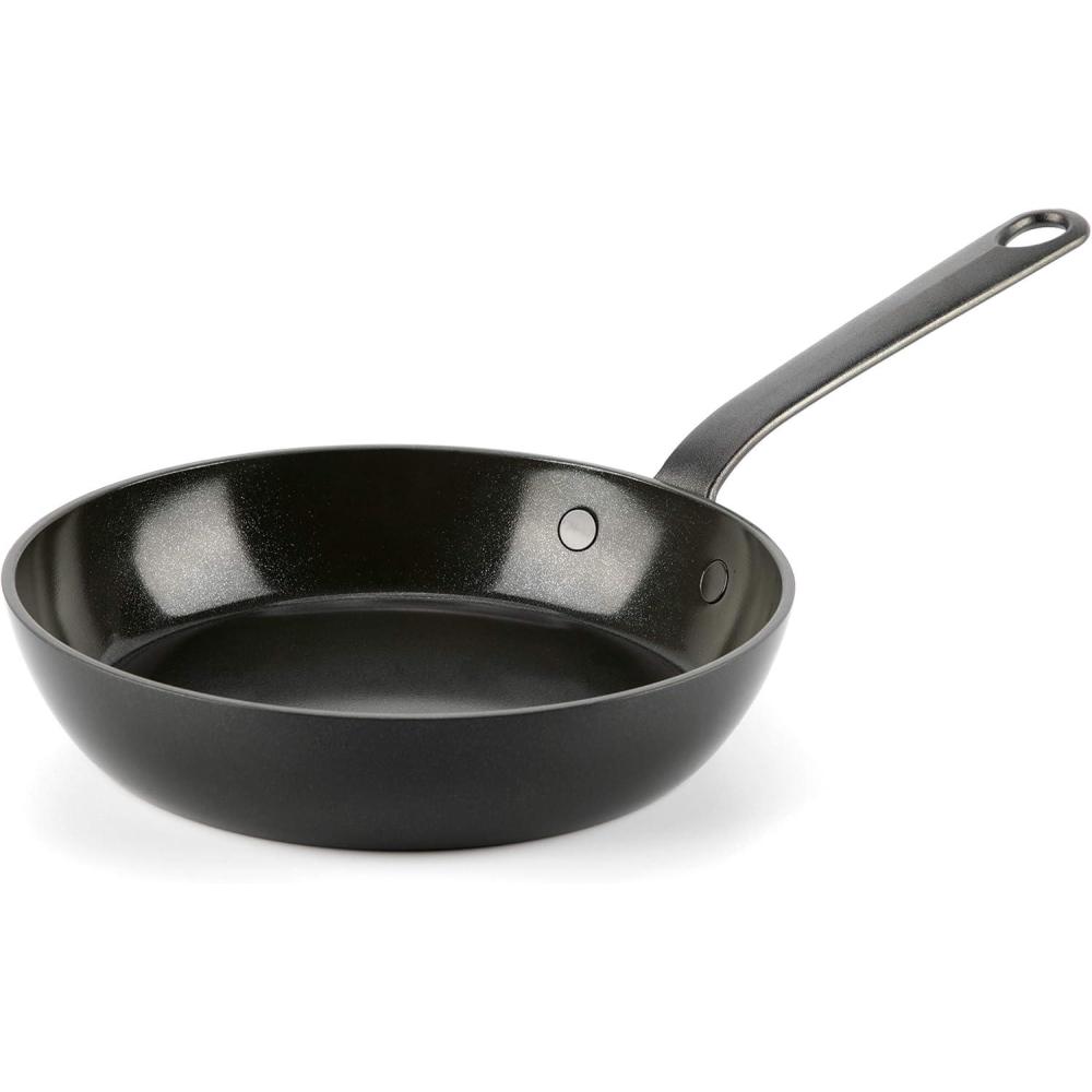GreenPan Craft Cookware Hard Anodized Healthy Ceramic Nonstick 8″ Frying Pan Skillet, Cast Stainless Steel Handles, Scratch-Resistant, Induction Safe, Dishwasher and Oven Safe, PFAS-Free, Black(8″ Frying Pan Skillet)