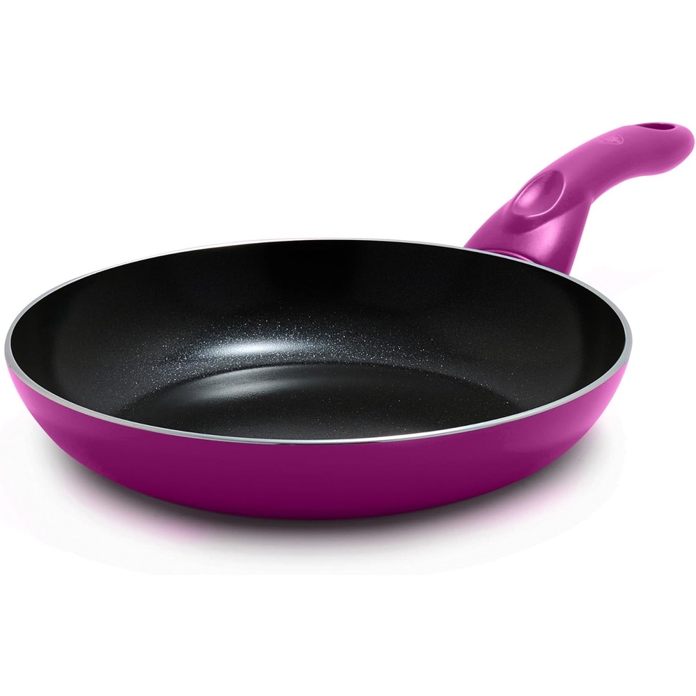 GreenLife Essentials 8″ Frying Pan Skillet, PFAS-Free Ceramic Nonstick, Induction Ready Cookware, Dishwasher Safe, Magenta Pink