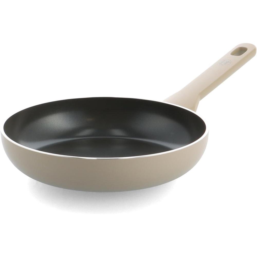 Green Chef Tones Frying Pan, 10.2 inches (26 cm), Black, IH Compatible, Ceramic, Non-Stick, Fluorine Free(beige (taupe))