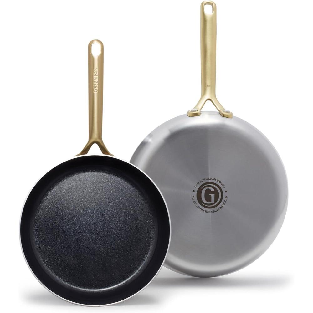 GP5 Stainless Steel 10″ and 12″ Frypan Set(Silver)