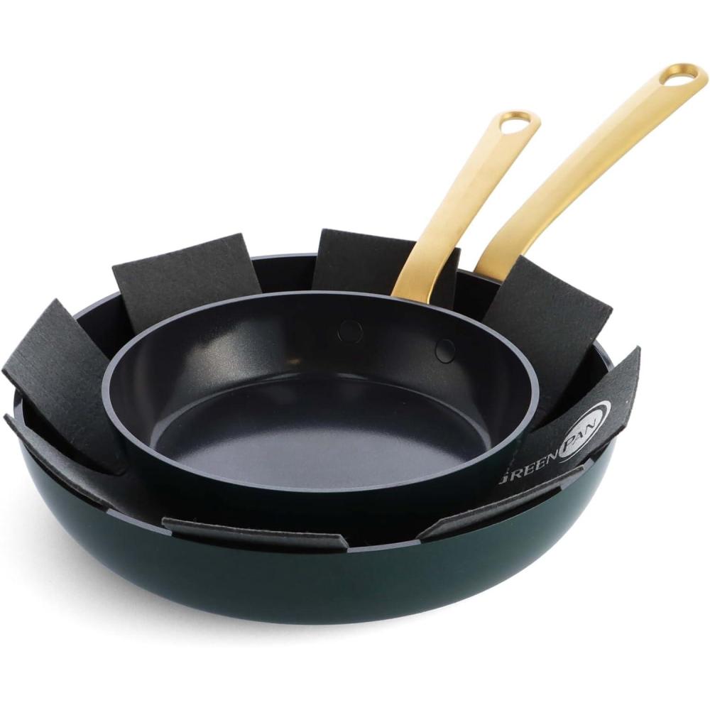 GP5 Stainless Steel 10″ and 12″ Frypan Set(Black)