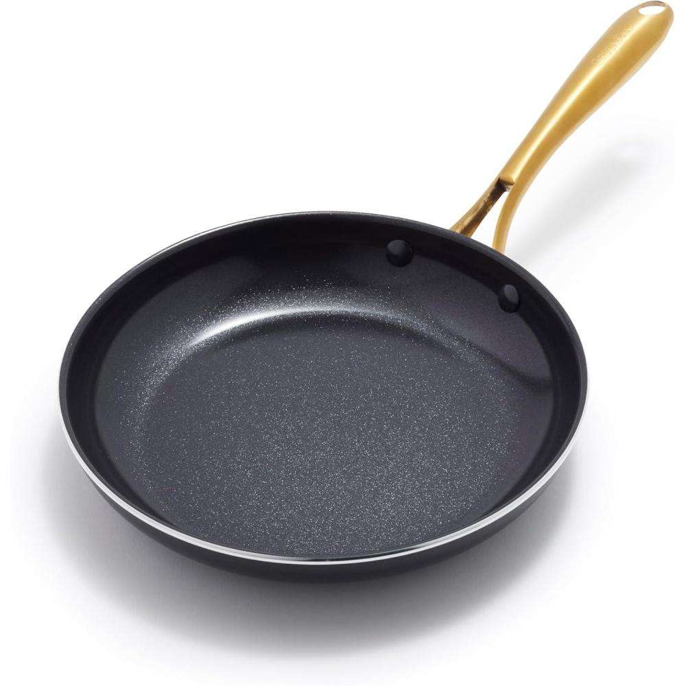 GreenPan Swift Healthy Ceramic Nonstick, 8″ Frying Pan Skillet, Stainless Steel Handle, PFAS-Free, Dishwasher Safe, Oven Safe, Black(Black)