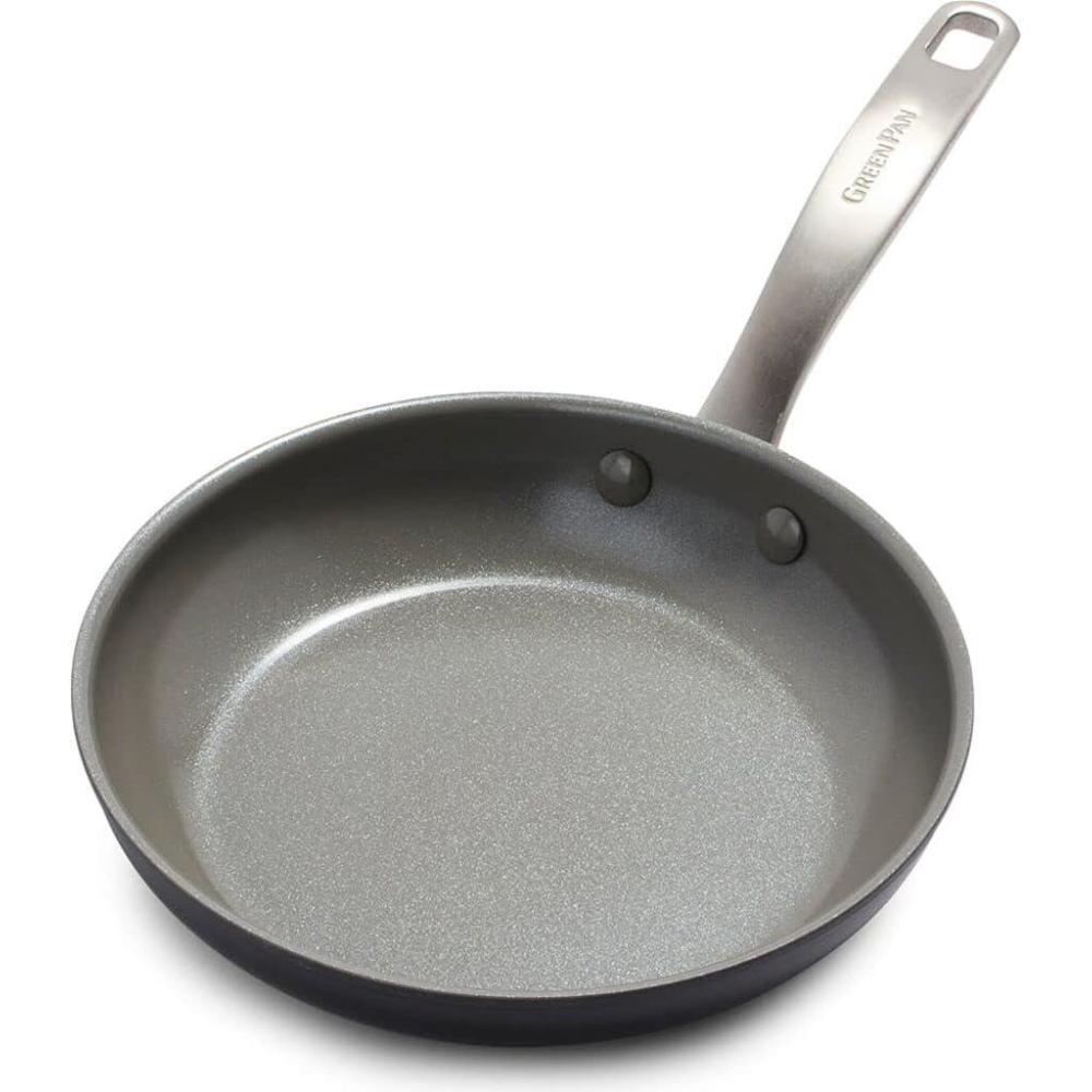 GreenPan Chatham Hard Anodized Healthy Ceramic Nonstick, 10″ Frying Pan Skillet, PFAS-Free, Dishwasher Safe, Oven Safe, Gray(8″ Frying Pan Skillet)