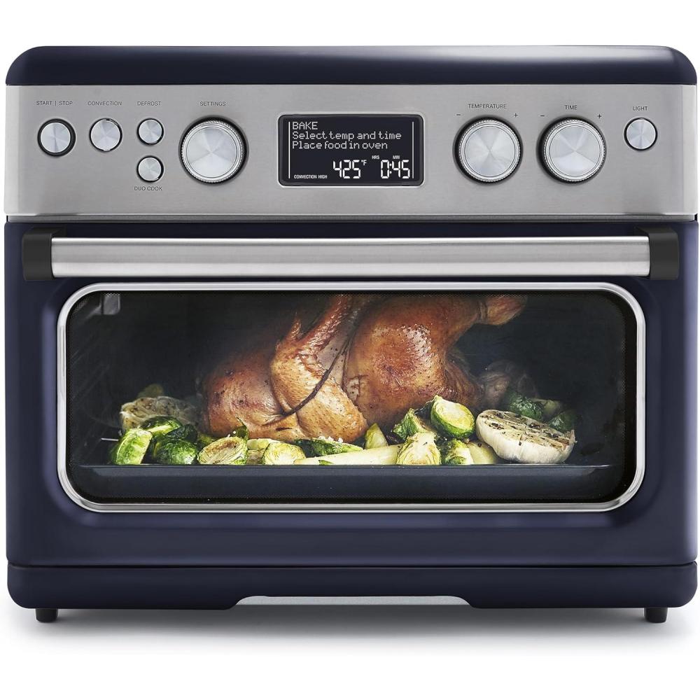 GreenPan 13-in-1 Elite Countertop Convection Oven & Air Fryer, PFAS-Free Ceramic Tray & Pizza Pan, Adjustable Racks, Multifunction Presets, Toaster, Bake, Broil, Roast, Proof, Dehydrate, Oxford Blue(Oxford Blue)