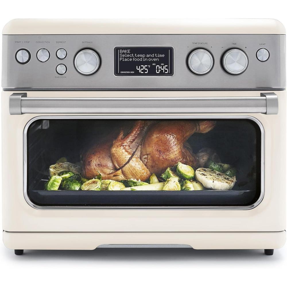 GreenPan 13-in-1 Elite Countertop Convection Oven & Air Fryer, PFAS-Free Ceramic Tray & Pizza Pan, Adjustable Racks, Multifunction Presets, Toaster, Bake, Broil, Roast, Proof, Dehydrate, Oxford Blue(Cloud Cream)