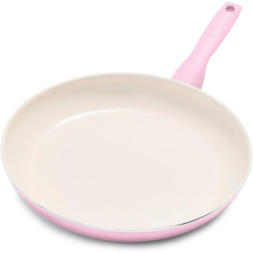 GreenPan Rio Healthy Ceramic Nonstick 10″ Frying Pan Skillet, PFAS-Free, Dishwasher Safe, Turquoise(Pink)