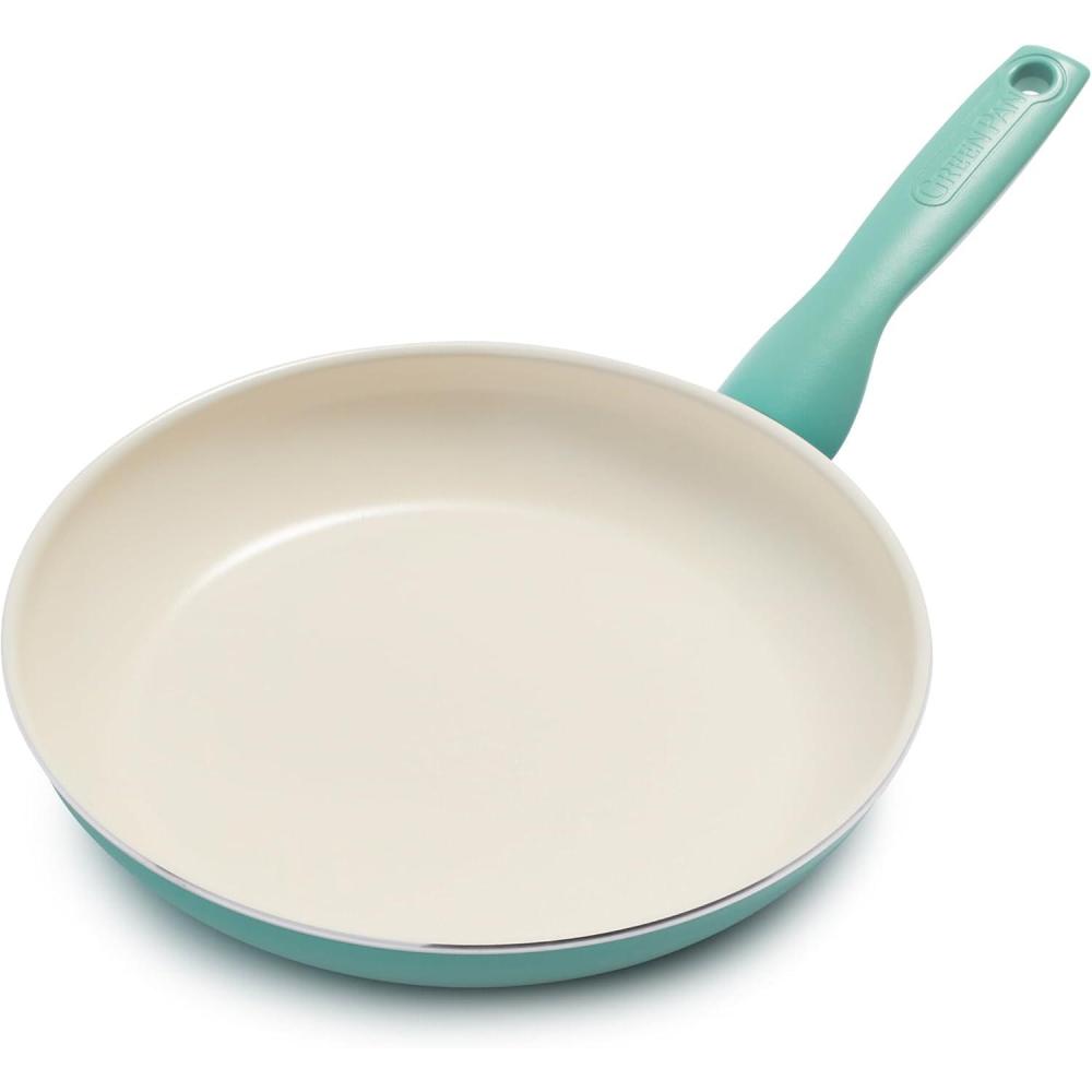 GreenPan Rio Healthy Ceramic Nonstick 10″ Frying Pan Skillet, PFAS-Free, Dishwasher Safe, Turquoise(Turquoise)
