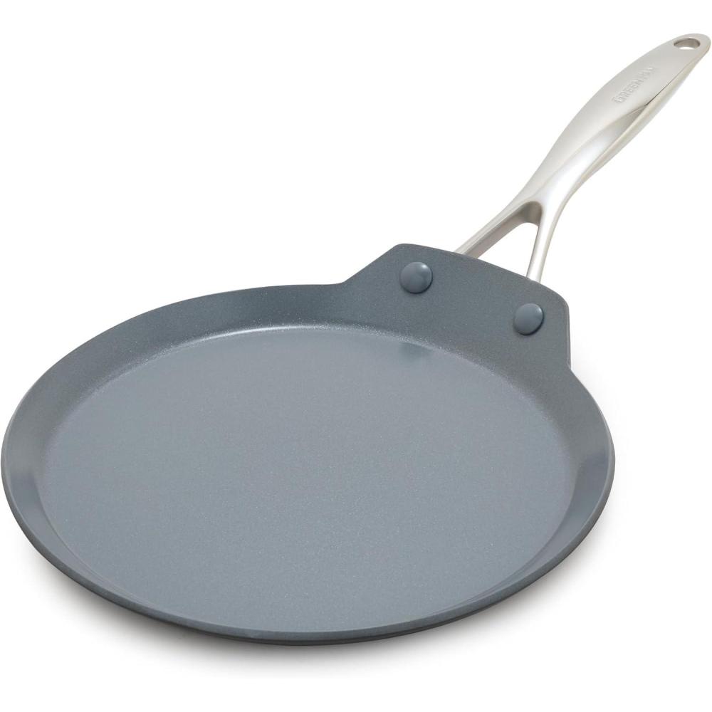 GreenPan Valencia Pro Hard Anodized Healthy Ceramic Nonstick 11″ Griddle Pan, PFAS-Free, Induction, Dishwasher Safe, Oven Safe, Gray(Gray)