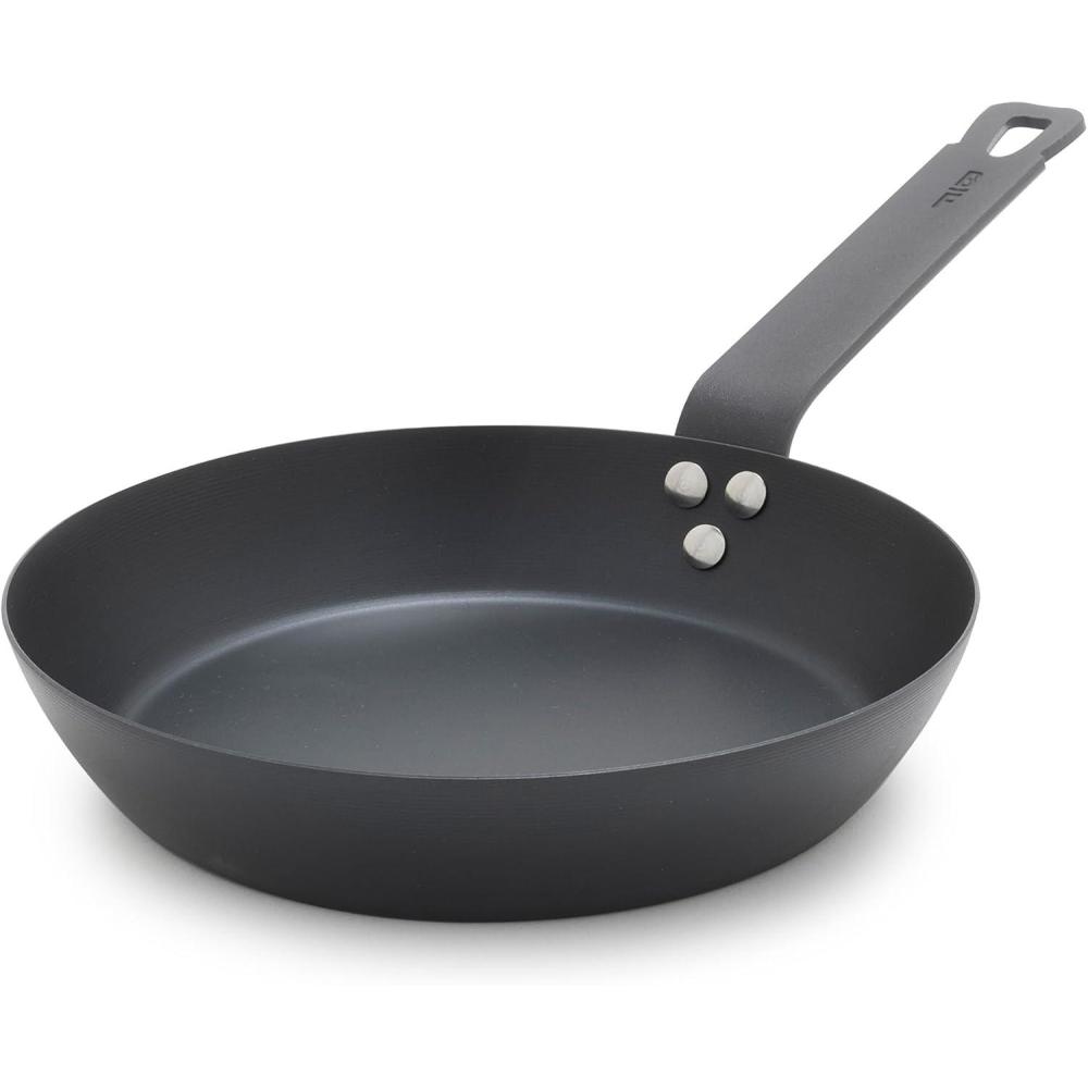 GreenPan x Bobby Flay 10″ Carbon Steel Frying Pan Skillet, Pre-Seasoned Ready to Use, Nontoxic, PFAS-Free, Induction Compatible, High Heat & Oven Safe Durable Cookware, Cast Iron Alternative(Black)