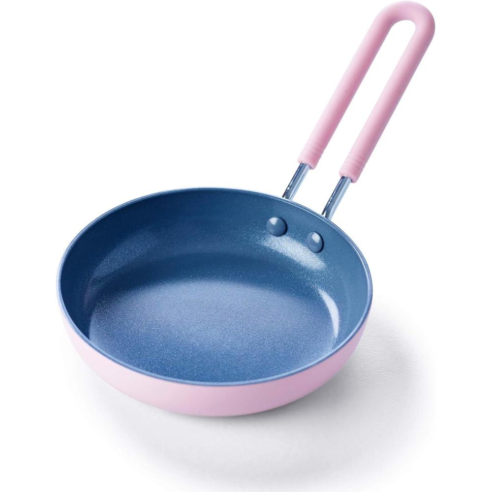 GreenPan Mini Healthy Ceramic Nonstick, 5″ Round Egg Pan, PFAS-Free, Dishwasher Safe, Stay Cool Handle, Pink(Pink)