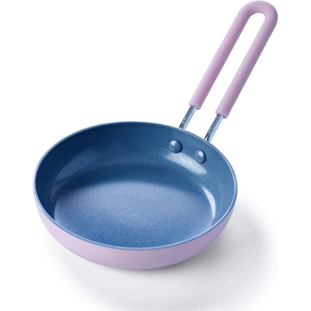GreenPan Mini Healthy Ceramic Nonstick, 5″ Round Egg Pan, PFAS-Free, Dishwasher Safe, Stay Cool Handle, Pink(Lavender)