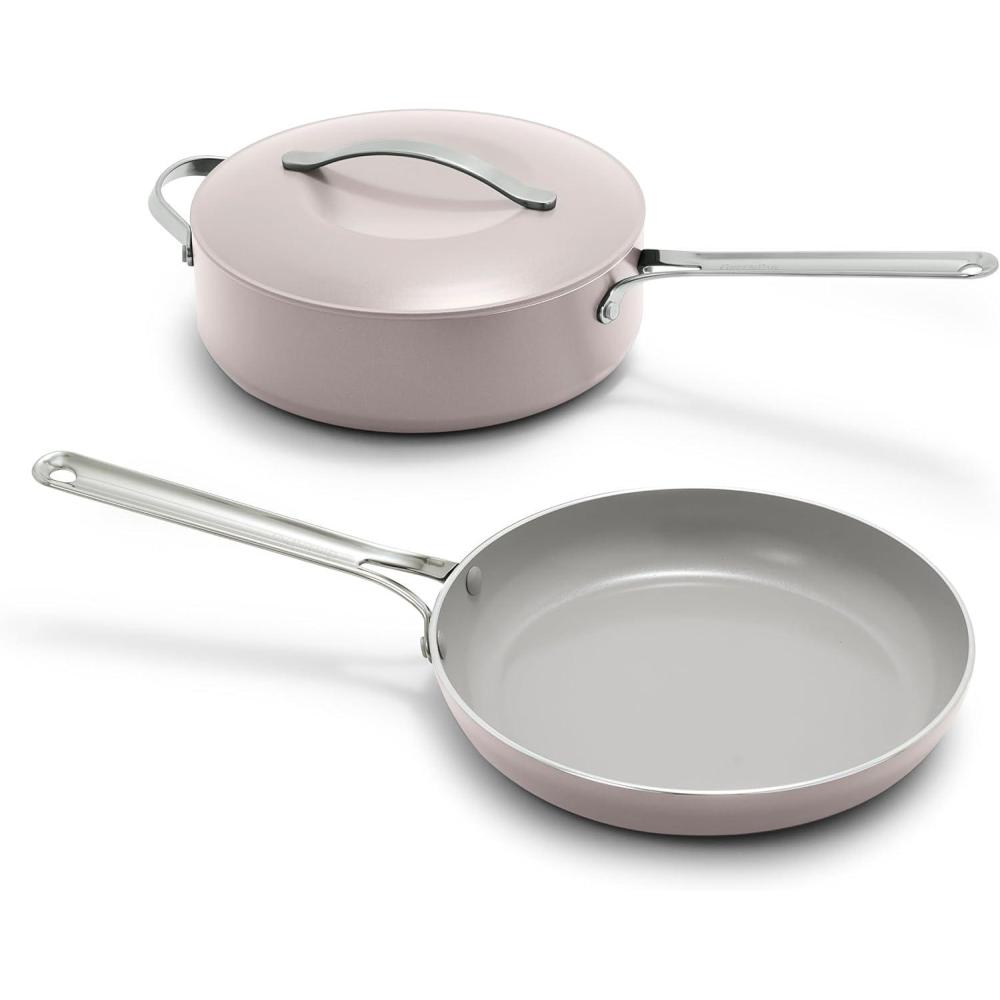 GreenPan Nova 10-Piece Cookware Pots & Pans Set, Oprah’s Favorite Things 2024, PFAS-Free Ceramic Nonstick, Fry, Sauté, Stockpot, Utensils, Lids, Induction Suitable, Dishwasher & Oven Safe, Deep Teal(Clay)