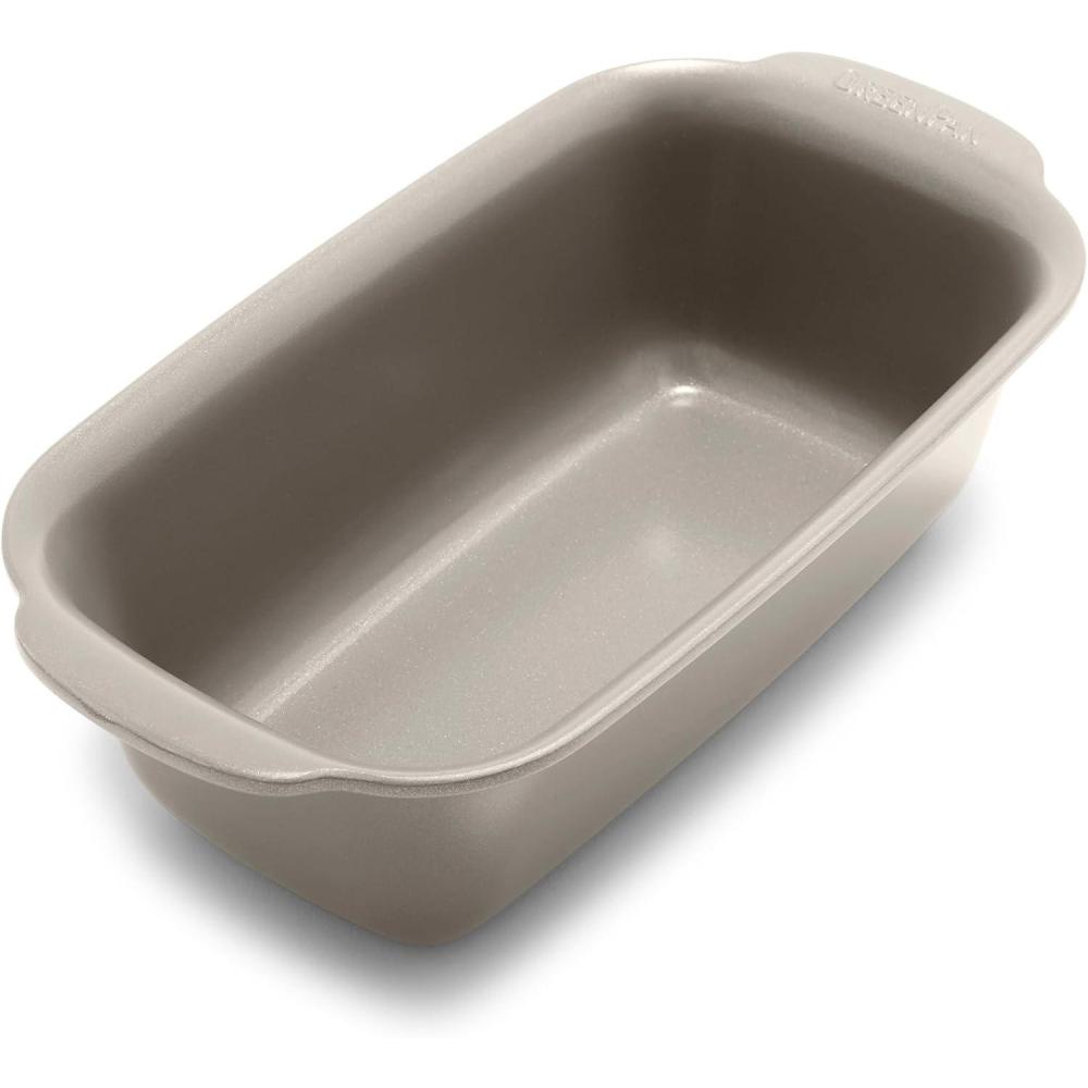 GreenPan Premiere Ovenware Healthy Ceramic Nonstick 8″ Square Cake Baking Pan, Cast Aluminum Bakeware, Warp-Free, Oven and Broiler safe to 600F, Dishwasher Safe, PFAS-Free, Gray(Taupe)